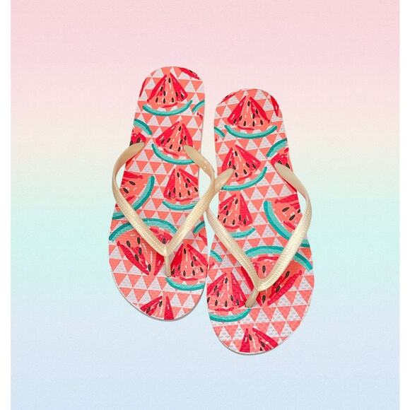 Woman’s Ladies Beach Flip Flops Watermelon Size Large 9-10 - Picture 1 of 6